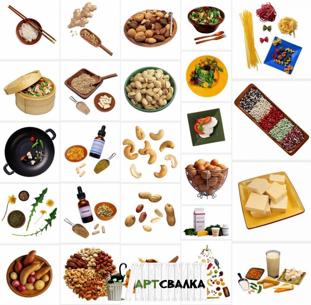 Пищевая пирамида и тарелочки с едой | Food pyramid and plates of food